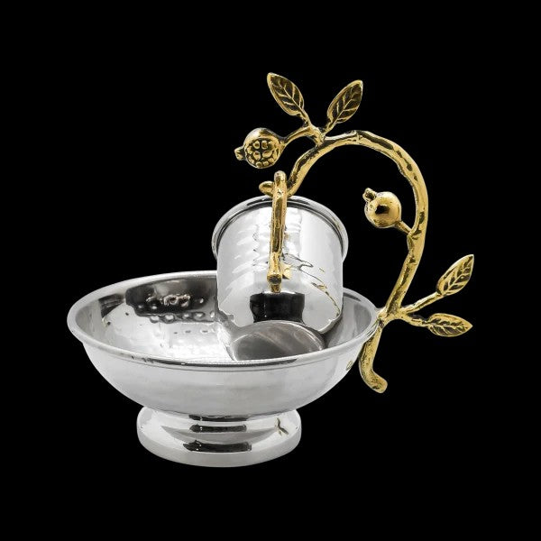 Mayim Achronim Hammered Gold Leaf Stainless Steel