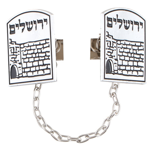 Nickel Tallit Clips With Chain