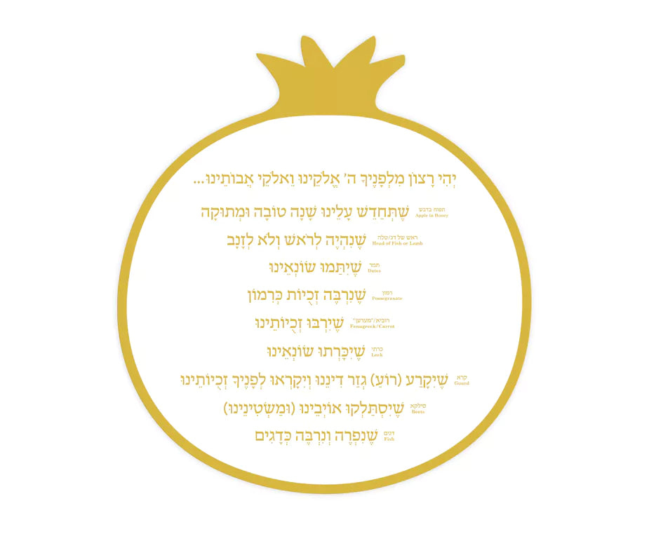 Rosh Hashanah Simanim Card Gold