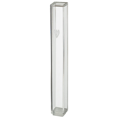 Transparent Plastic Mezuzah with Rubber Cork 12 cm