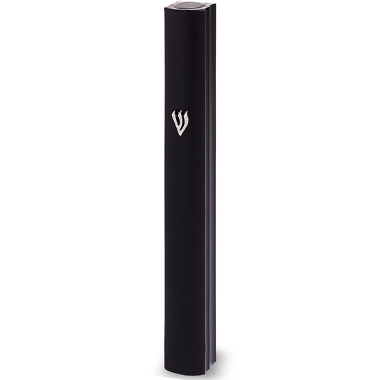 Black Aluminum Mezuzah 15 cm - Special Profile, Metal "Shin"