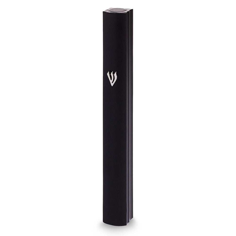 Aluminum Mezuzah 12 cm - Special Profile, Metal "Shin" - Black