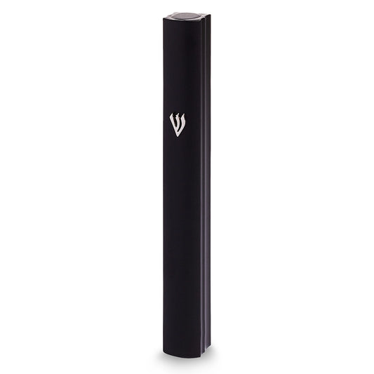 Aluminum Mezuzah 12 cm - Special Profile, Metal "Shin" - Black
