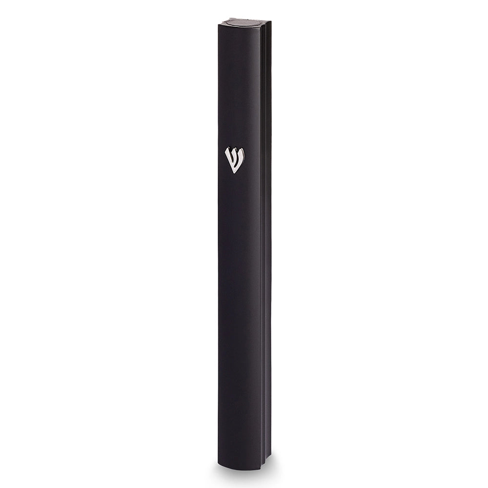 Aluminum Mezuzah 15 cm - Special Profile, Metal "Shin" - Black