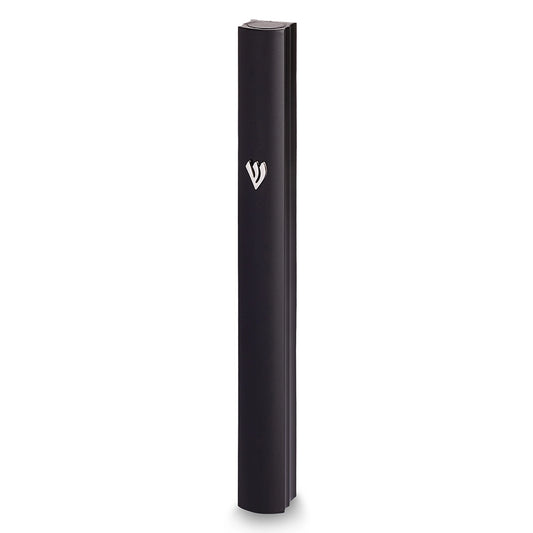 Aluminum Mezuzah 15 cm - Special Profile, Metal "Shin" - Black