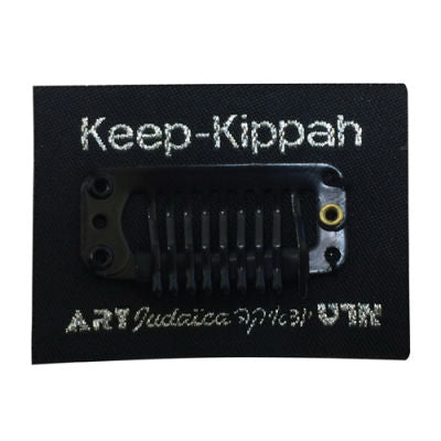 Kippah Clips with Sticker- Black