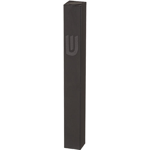Aluminum Mezuzah 10 cm - Matte Black, Printed "SHIN"