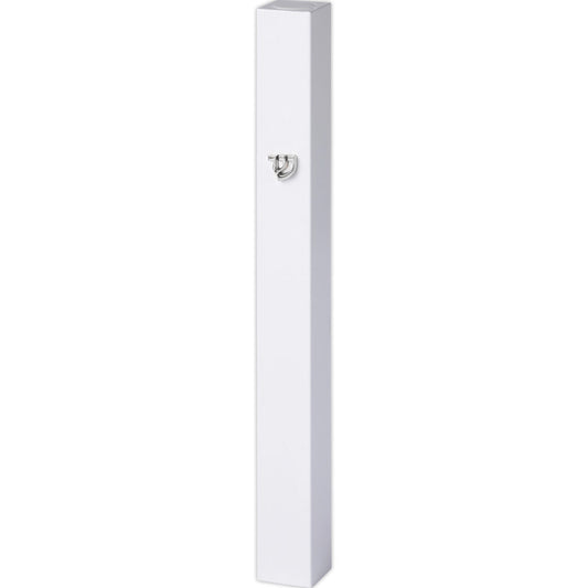 Aluminum Mezuzah 12 cm-with Metal Shin - White UK21664