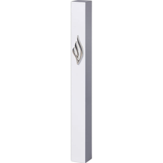 Aluminum Mezuzah 12 cm-with Metal Shin - White