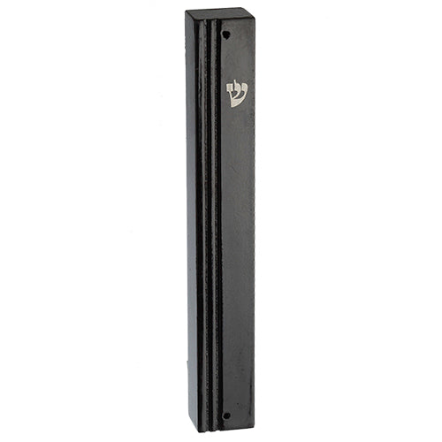 Black Mezuzah 12 Cm- Stripes