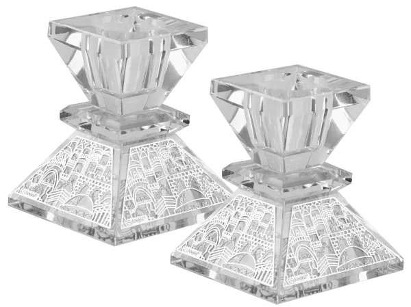 Crystal And Silver Mini Candlestick 2.5"H