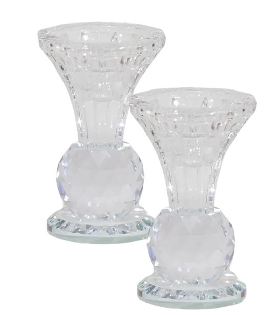 Crystal Candlesticks 4"H