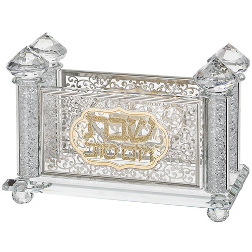 Crystal Napkin Holder with Metal Plate
