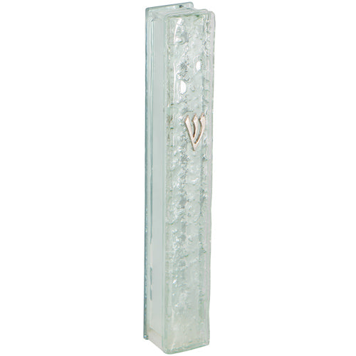 Glass Mezuzah With Silicon Cork 20 Cm- "bubbles" Design