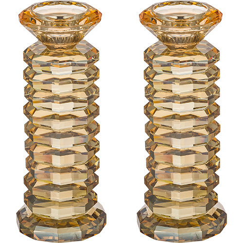 Pair of Crystal Elegant Candlesticks 18 cm uk41525