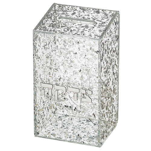Perspex Tzedakah Box 14.5*8 cm Silver