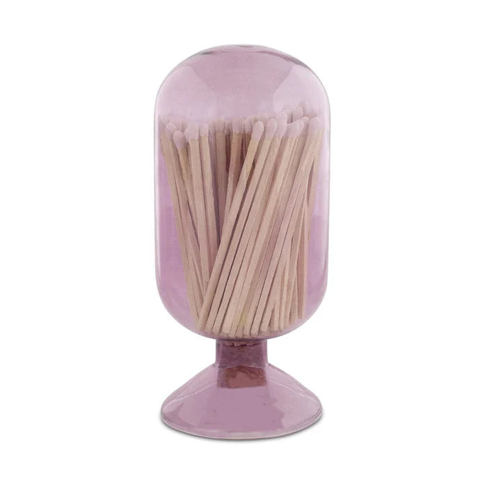 Pink Glass  Match Bottle