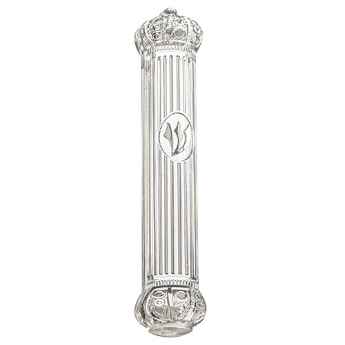 Plastic Clear Mezuzah 20 Cm - Crown