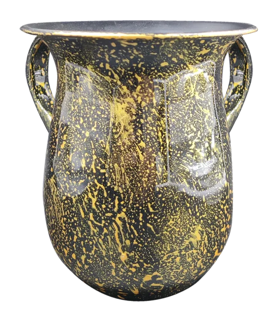 Stainless Washing Cup Yellow & Black Splashes