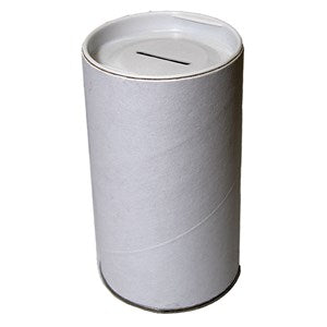 Tzedaka Box (pushka), Cardbd, 3x5, top plug