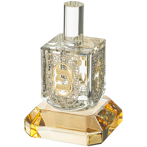 Crystal Dreidel with Metal Plaque - 11 cm