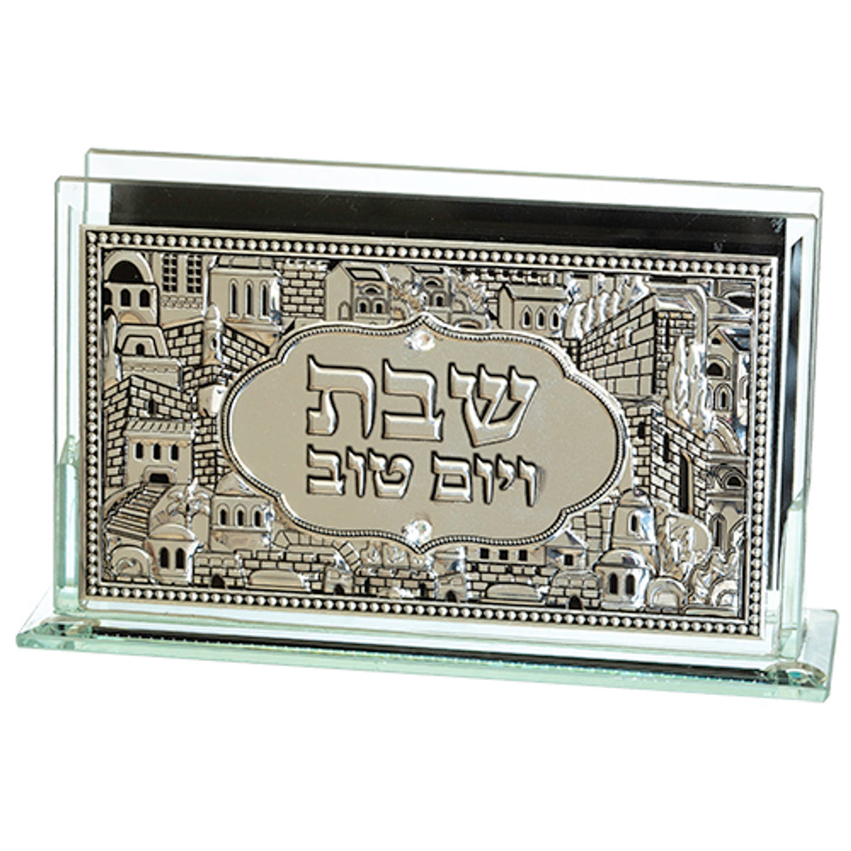 Glass Matches Holder with Plaque - Candle Lighting 12.5×8 cm - UK46190
