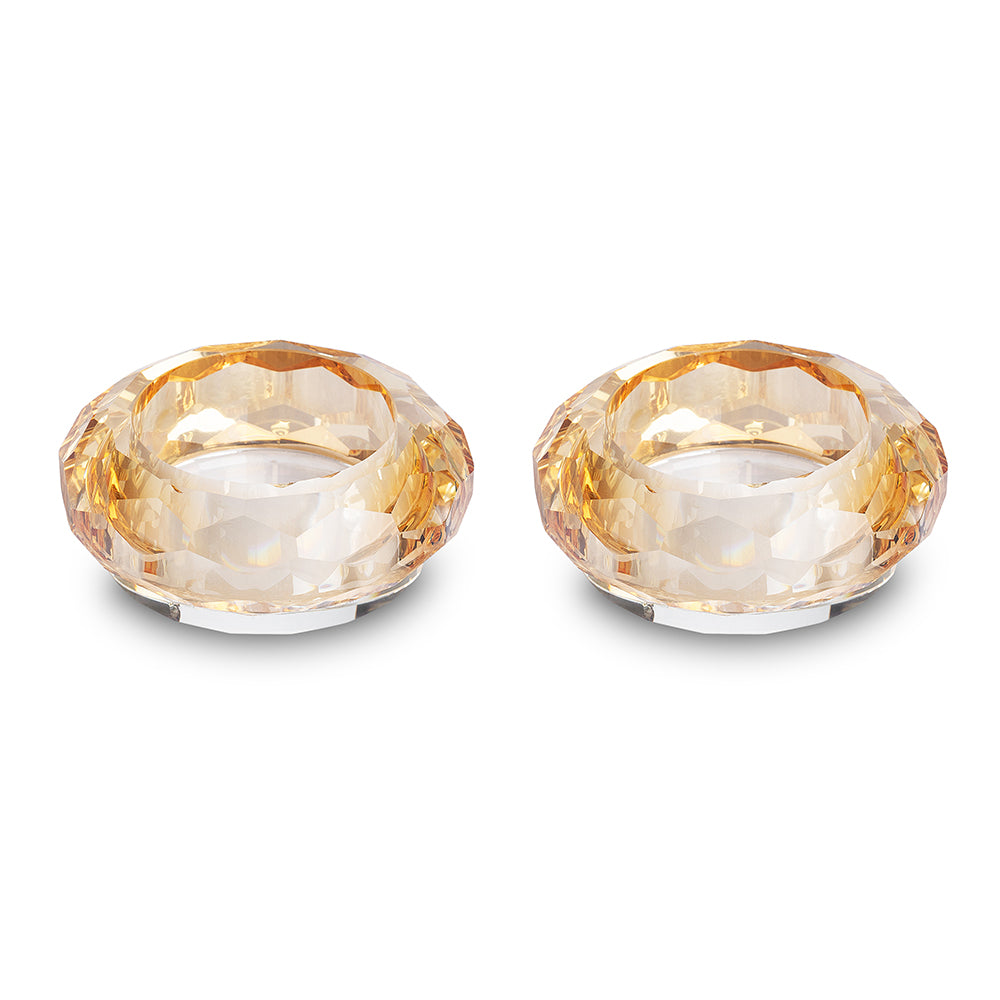 Crystal Candlesticks - Gold, 6 x 6 cm