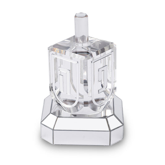 Acrylic Dreidel with Base N.G.H.P. 6 cm - Silver - UK86225
