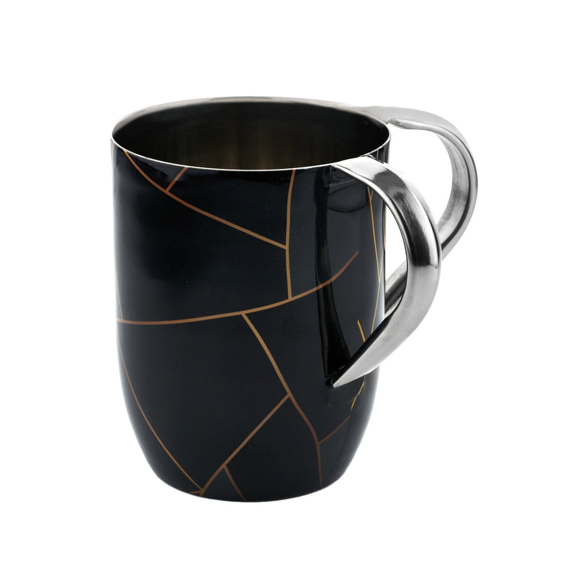 Stainless Steel Washing Cup - Black/Gold Marble