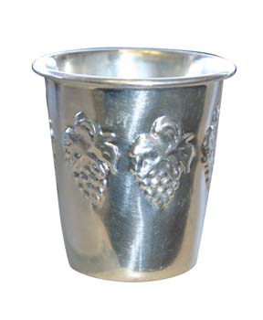 Silver Plated Kiddush Cup-Grapes