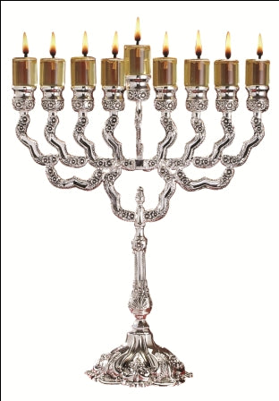 Silver Plated Oil Menorah-Medium