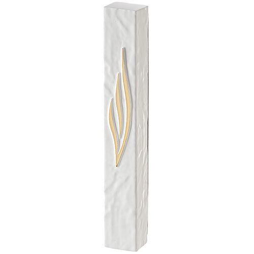 Polymer Stone-like Mezuzah 15 Cm - White-