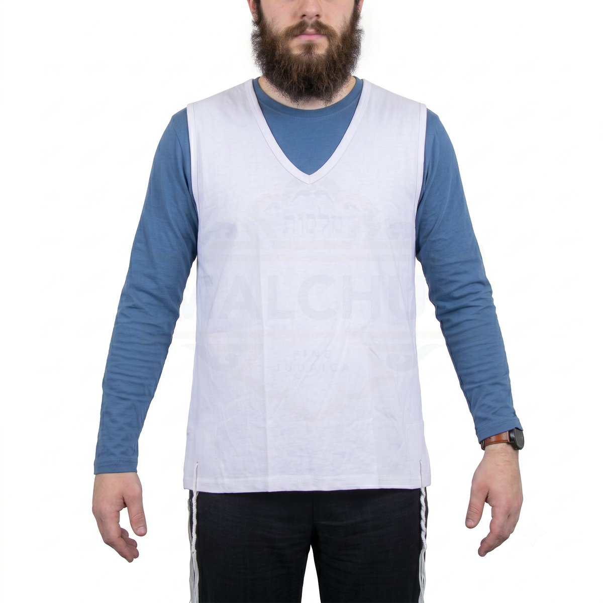 Manufacturer Malchus PerfTzit cotton undershirt, Sefardi style - alternate