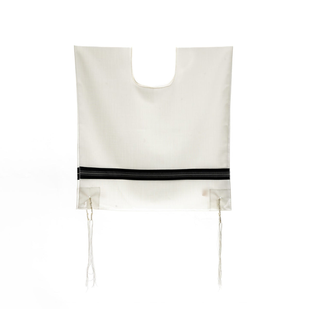 Manufacturer's Chabad wool tzitzis black striped style