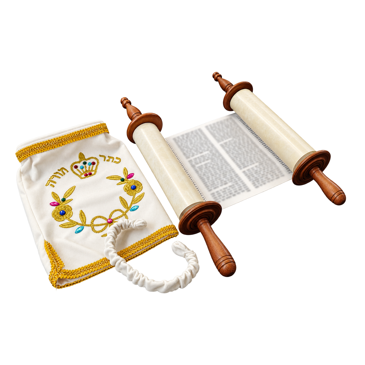 Open Sefer Torah with cover