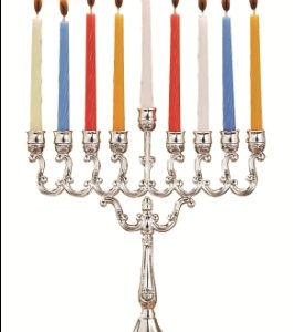 Silver Plated Candle Menorah-0