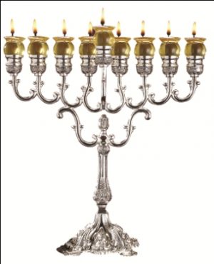 Silver Plated Oil Menorah-Large-0