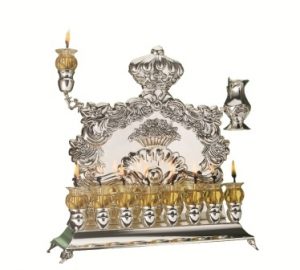 Silver Plated Oil Wall Menorah-0